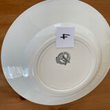 7 assiettes plates liserés vert sapin Moulin des loups