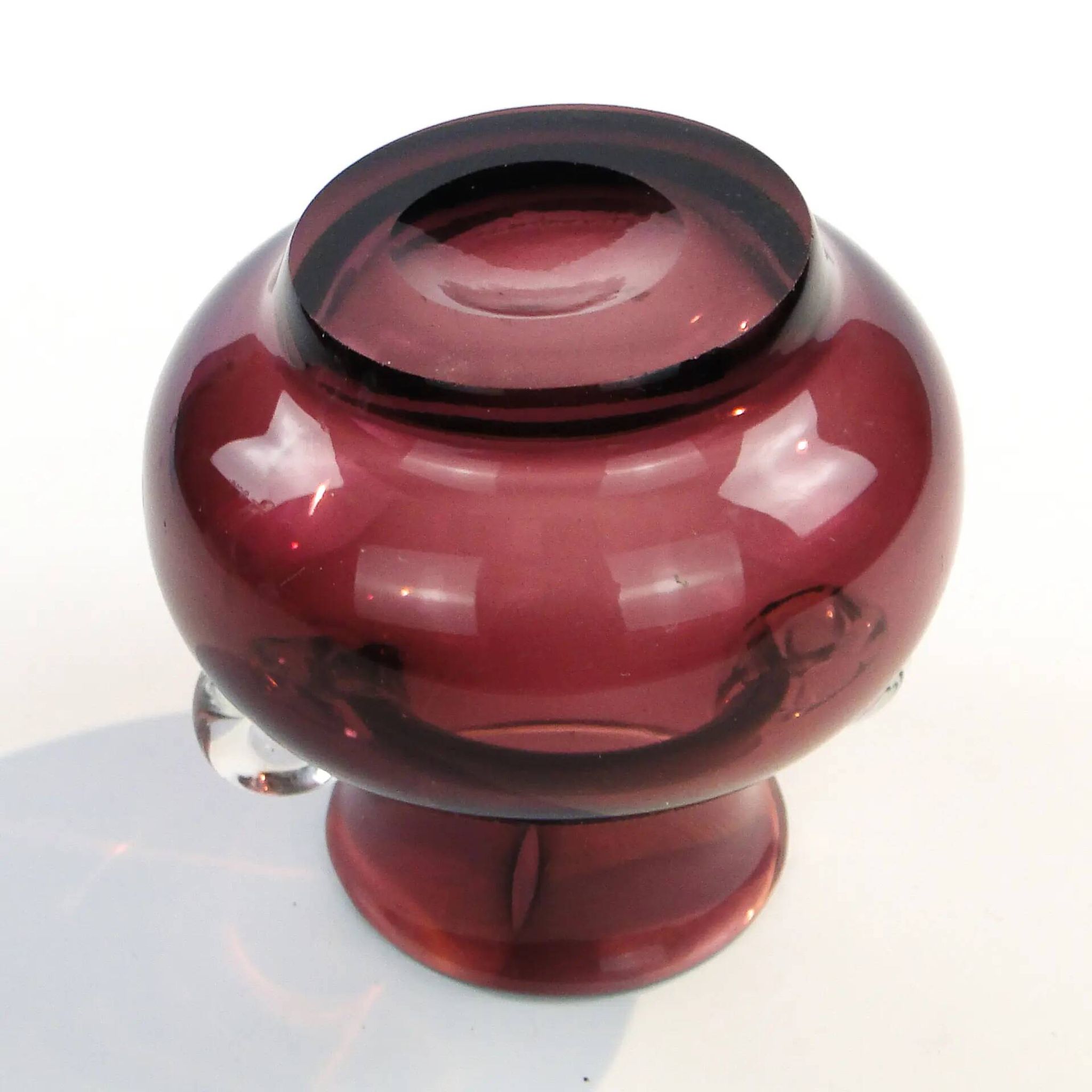Vase, moderne du milieu du siècle, en verre, Pologne, années 1970
