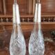 Pair of crystal and metal decanters