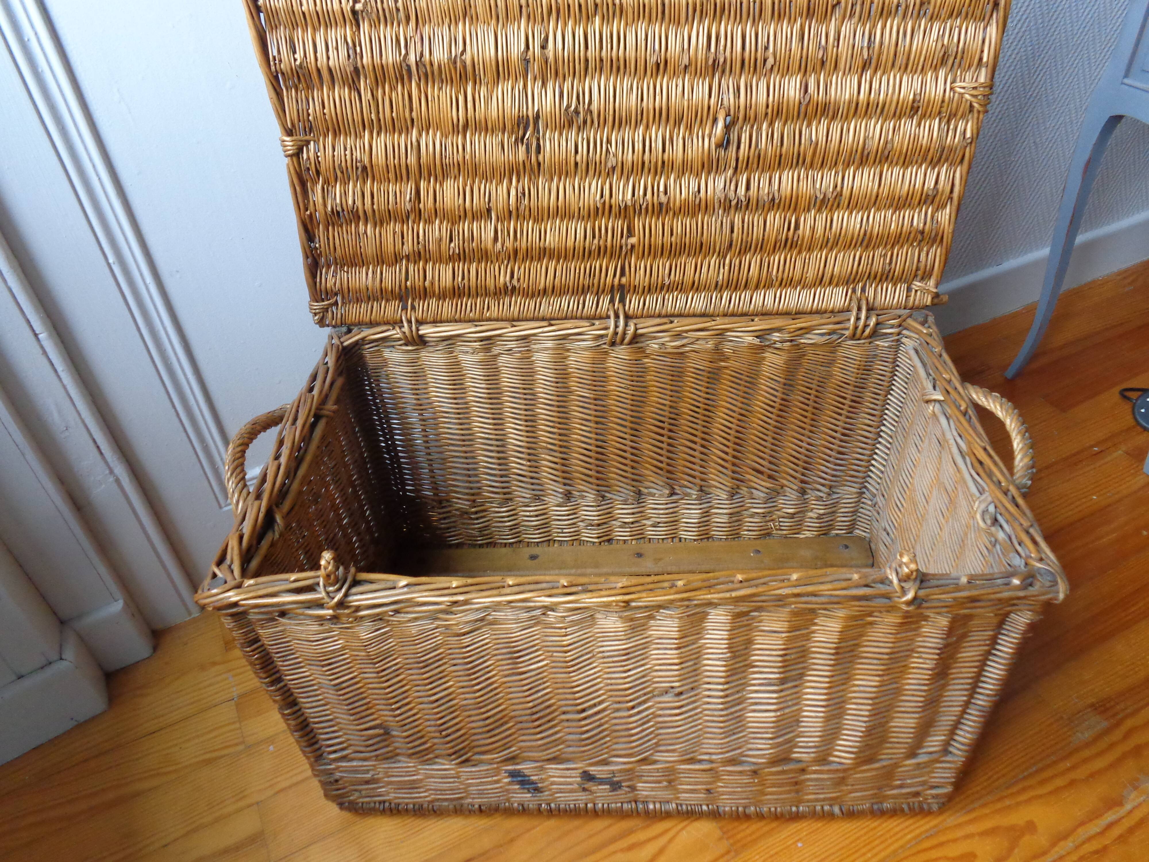 Ancient rattan wicker trunk