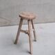 Primitive Mid-Century French Wooden Stool or Side Table