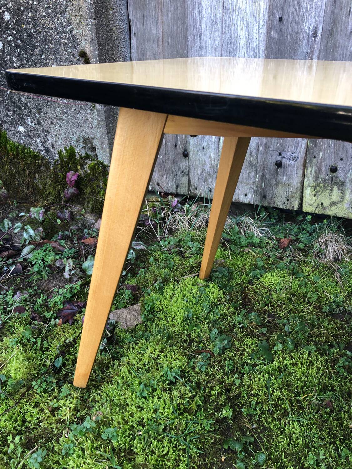 Formica and wood coffee table