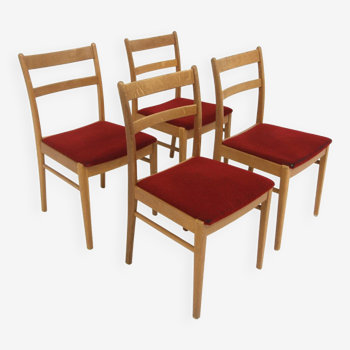 Set of 4 Scandinavian oak chairs, Sweden, 1960