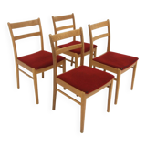 Set of 4 Scandinavian oak chairs, Sweden, 1960