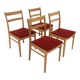 Set de 4 chaises scandinave en chêne, Suède, 1960
