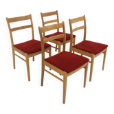 Set de 4 chaises scandinave en chêne, Suède, 1960
