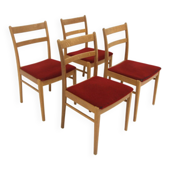 Set of 4 Scandinavian oak chairs, Sweden, 1960