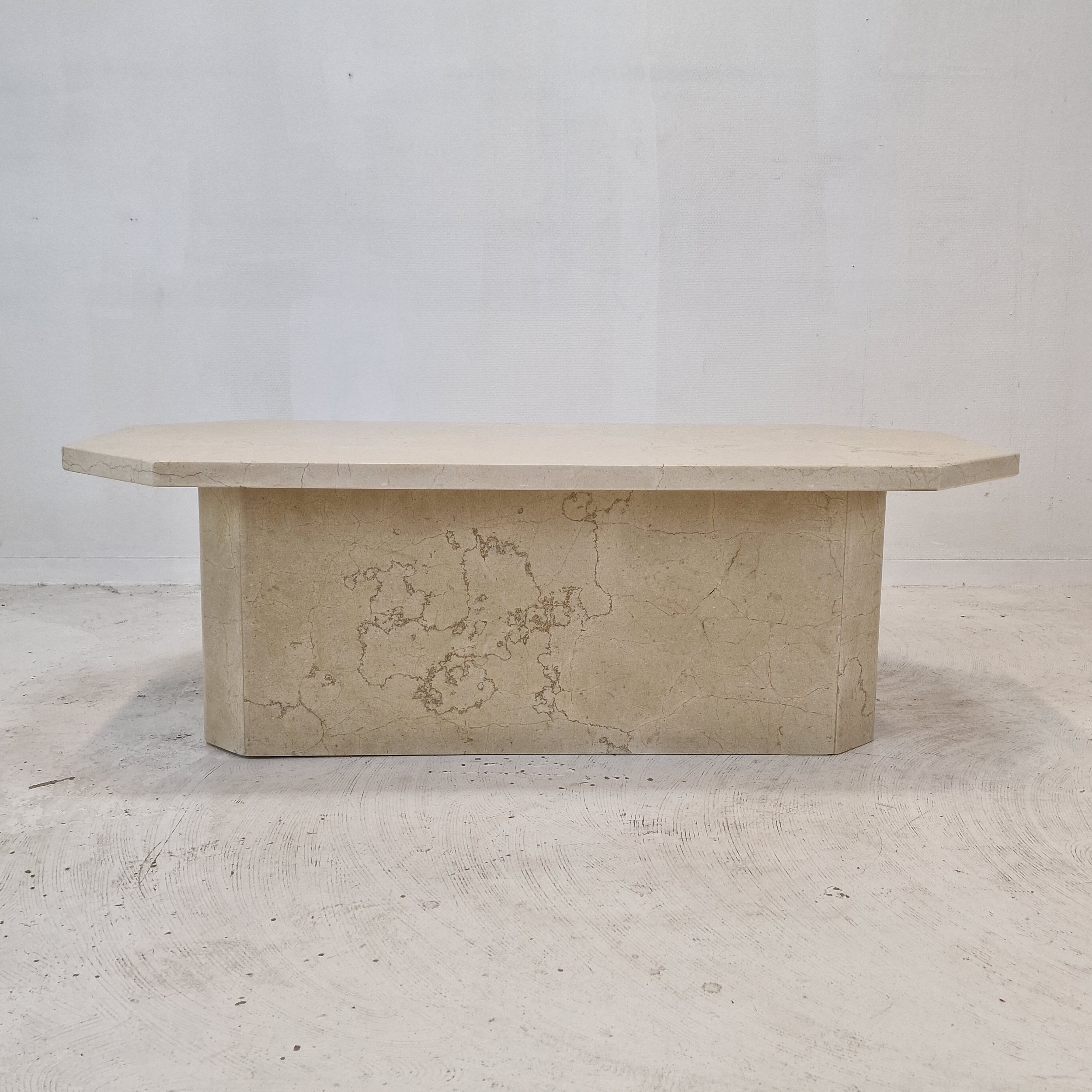Italian travertine coffee table, 1980s