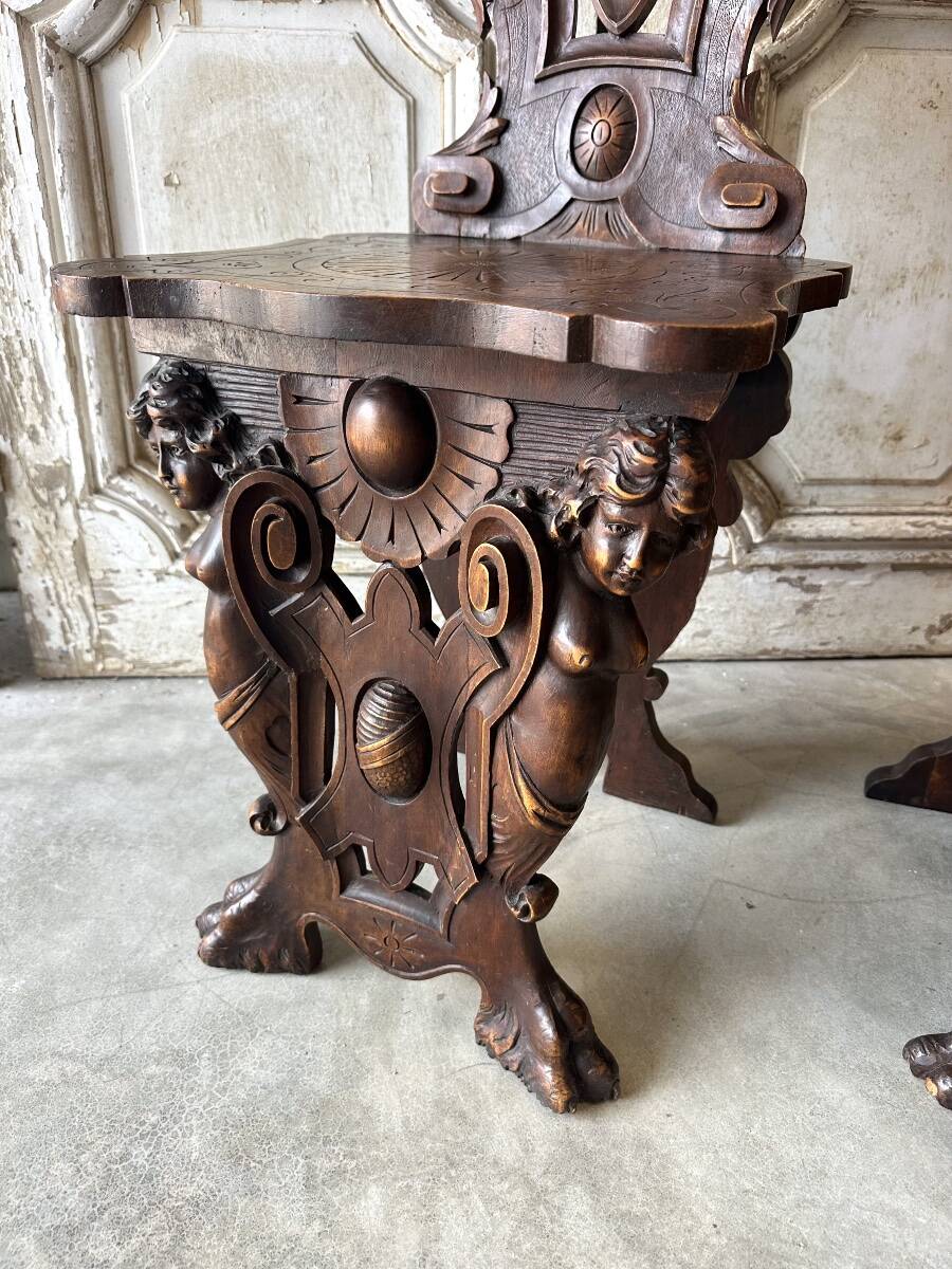 Pair of walnut chairs circa 1880
