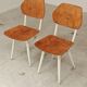 Paire de chaises ex Tchécoslovaquie TON Thonet Blanche et bois ciré