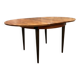 Table ronde vintage extensible en placage palissandre – Ø110 cm