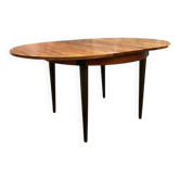 Vintage extendable round table in rosewood veneer – Ø110 cm