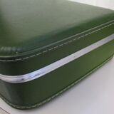 Valise hotesse de l'air vinyle vert vintage