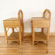 Pair of vintage wicker and rattan bedside tables