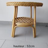 Rattan and bamboo side table