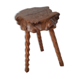 Brutalist naturalistic tripod stool