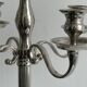 Large 5-arm candlestick in shiny silver metal
