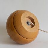 Blond wood lamp base, 70s