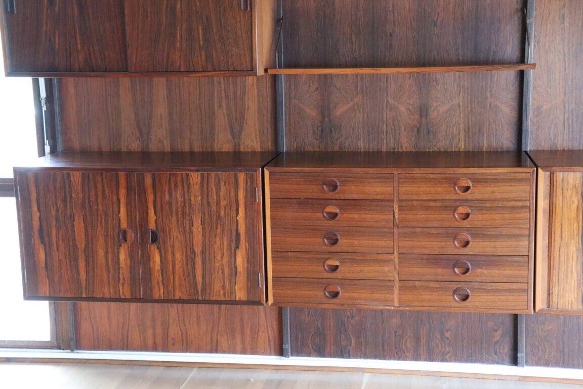 Danish wall bookcase by Thygesen and Sorensen in rosewood, 1960