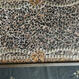 Plateau mosaïque vintage poignée bois