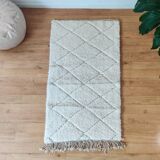 Moroccan white diamond rug