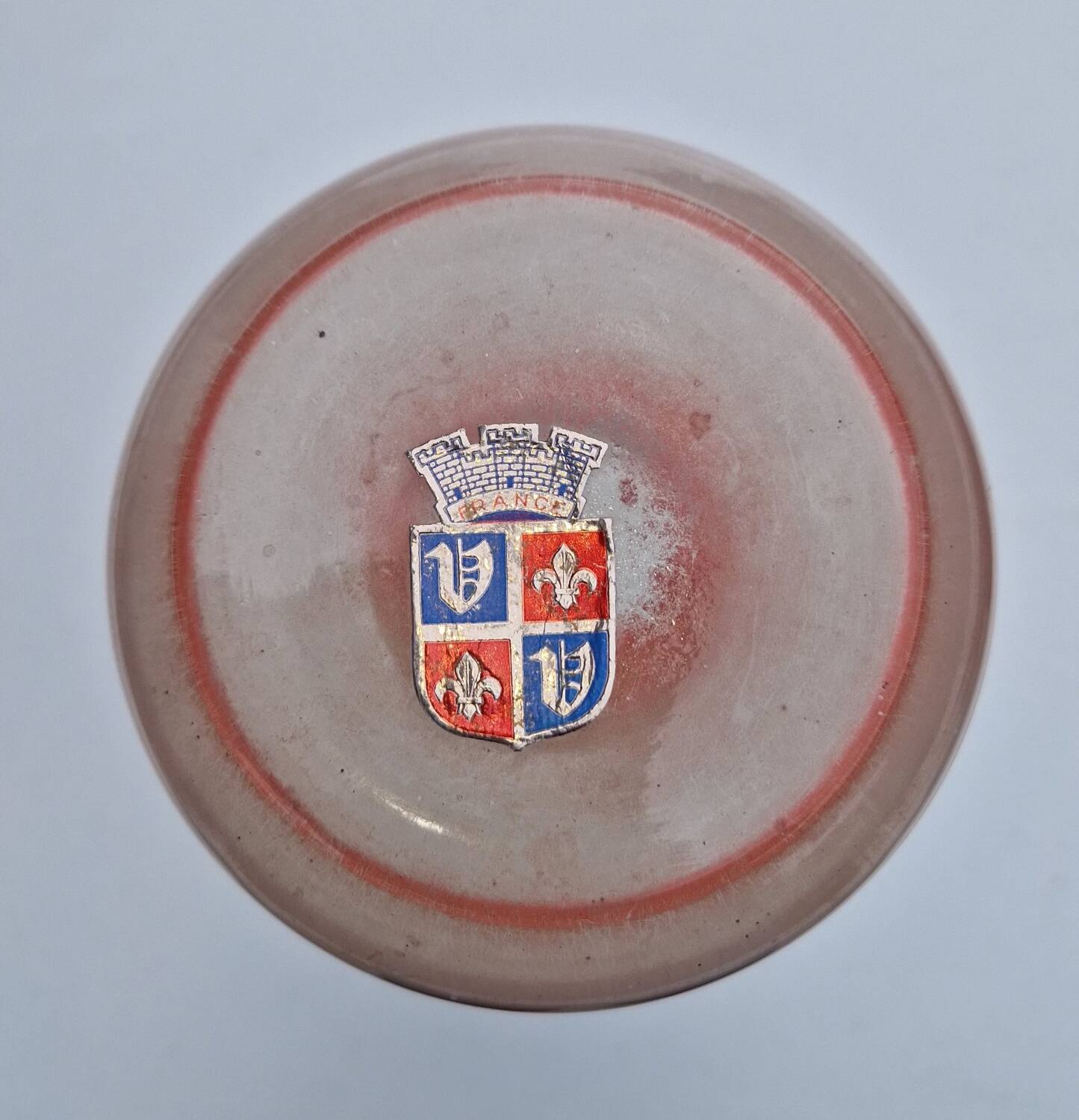 Vase verre dépoli vintage 1960 à liseré doré