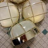 Industrial wall lights in glass and metal - 1970.