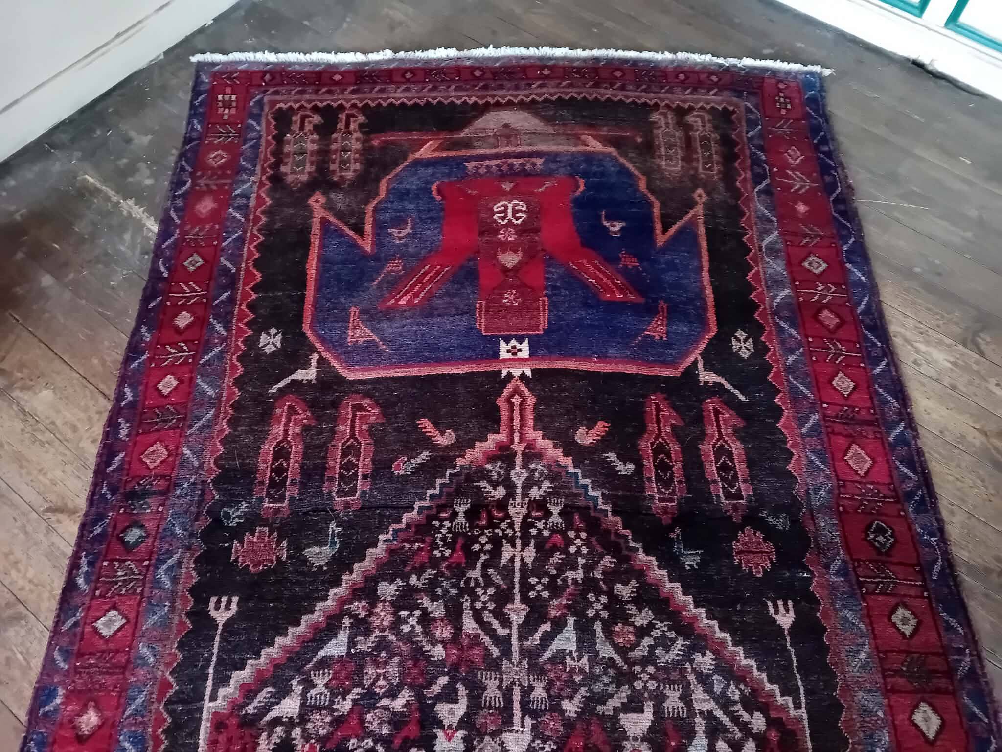Handmade Kordi Persian rug 401x150cm