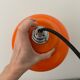 Vintage suspension lamp in orange opaline electrified to nine