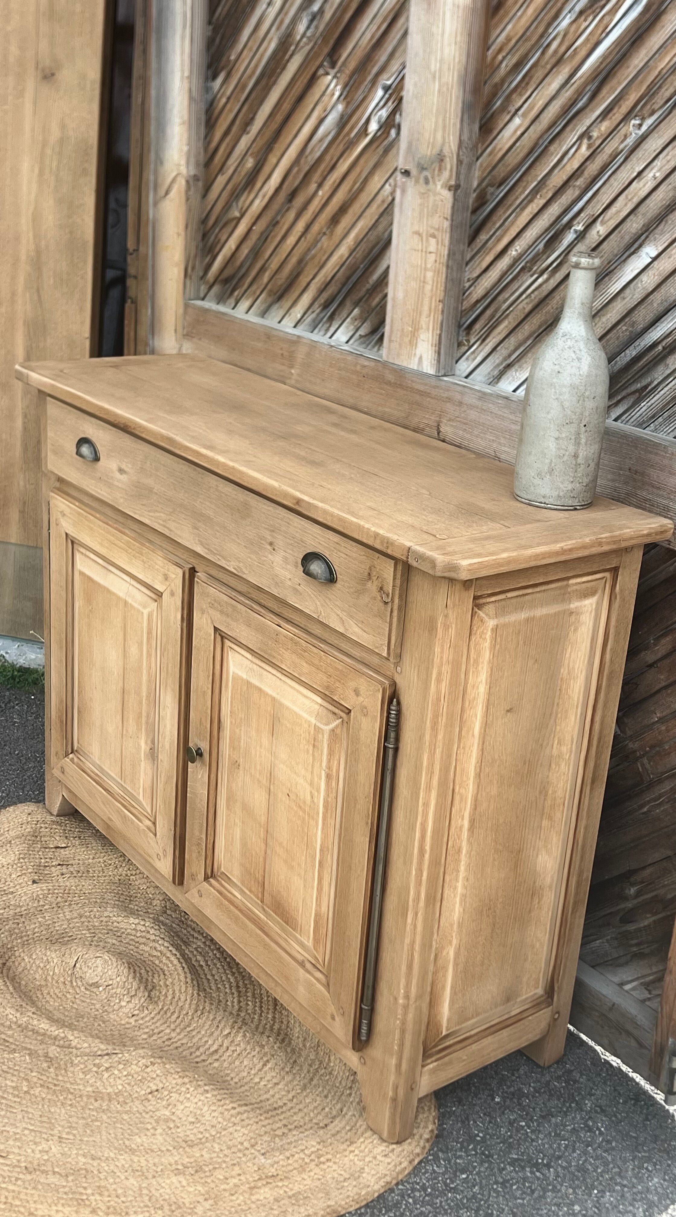 Old Parisian buffet in raw solid oak