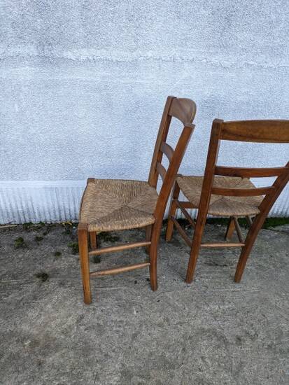 Pair of straw chairs