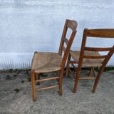 Pair of straw chairs