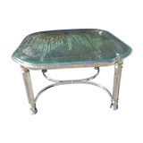 Chromium coffee table and glass slab