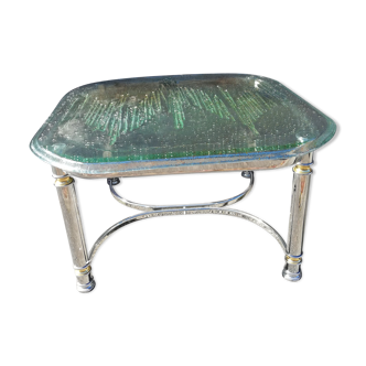Chromium coffee table and glass slab