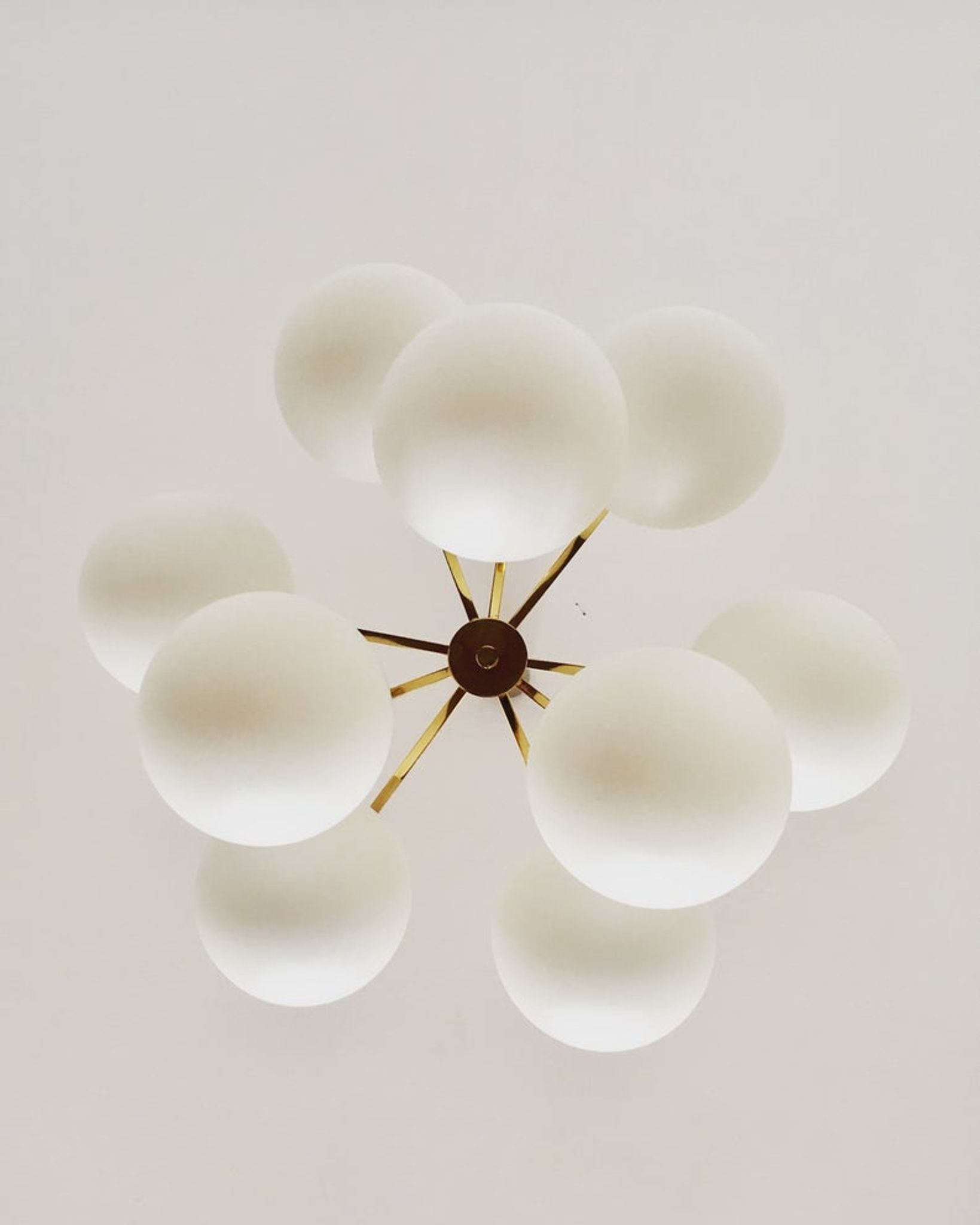 Mid Century brass Sputnik chandelier by Kaiser Leuchten