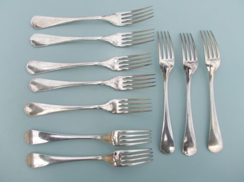 10 Christofle silver metal forks