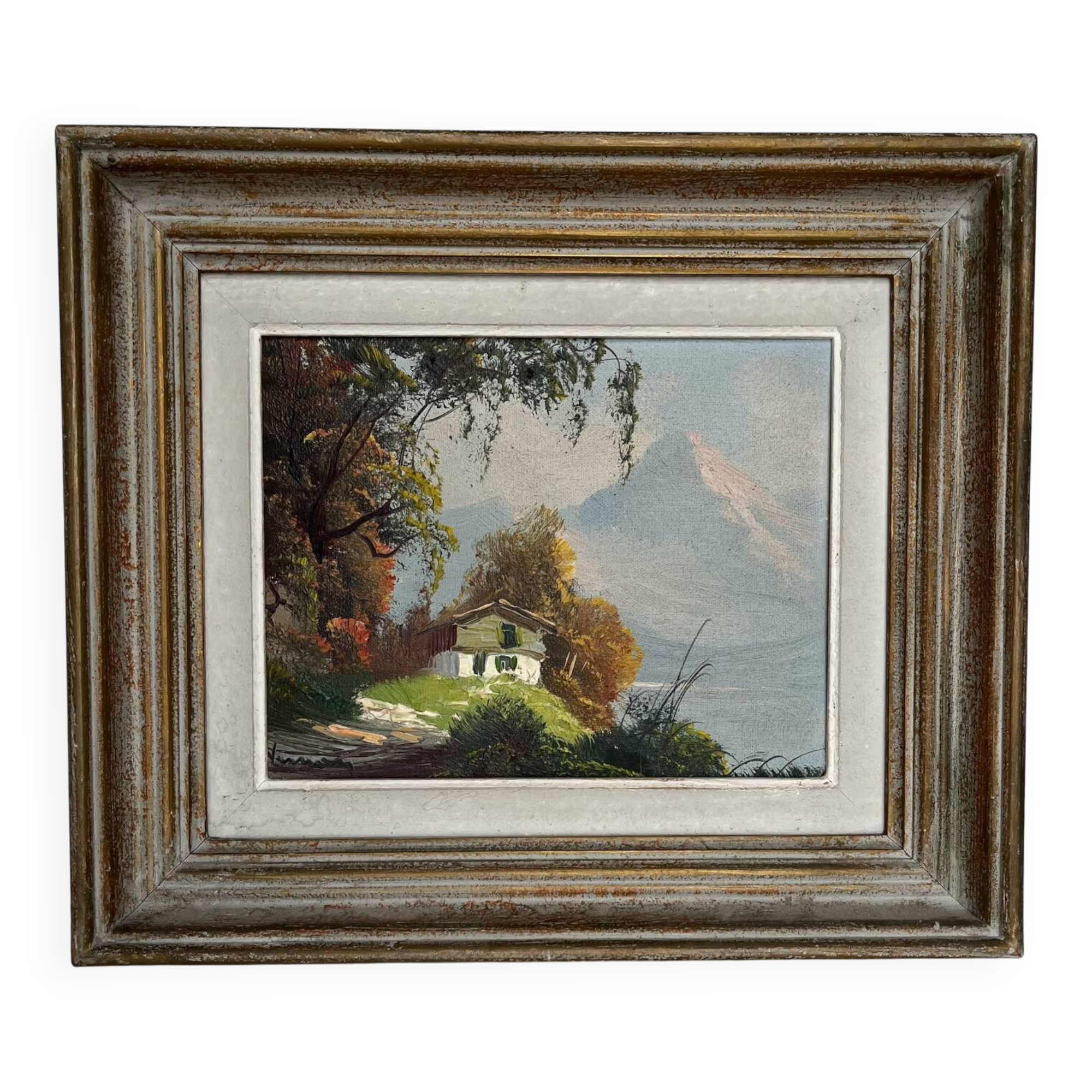 Painting: oil on canvas - mountain landscape