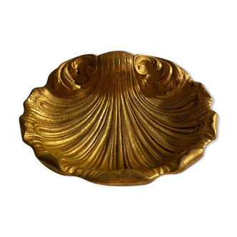Vintage bronze shell trinket bowl