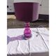 Lampe vintage en chrome et verre de couleur