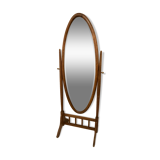Old large psychic mirror on wooden stand