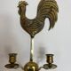 Solid Brass Zoomorphic Rooster Wall Candle Holder