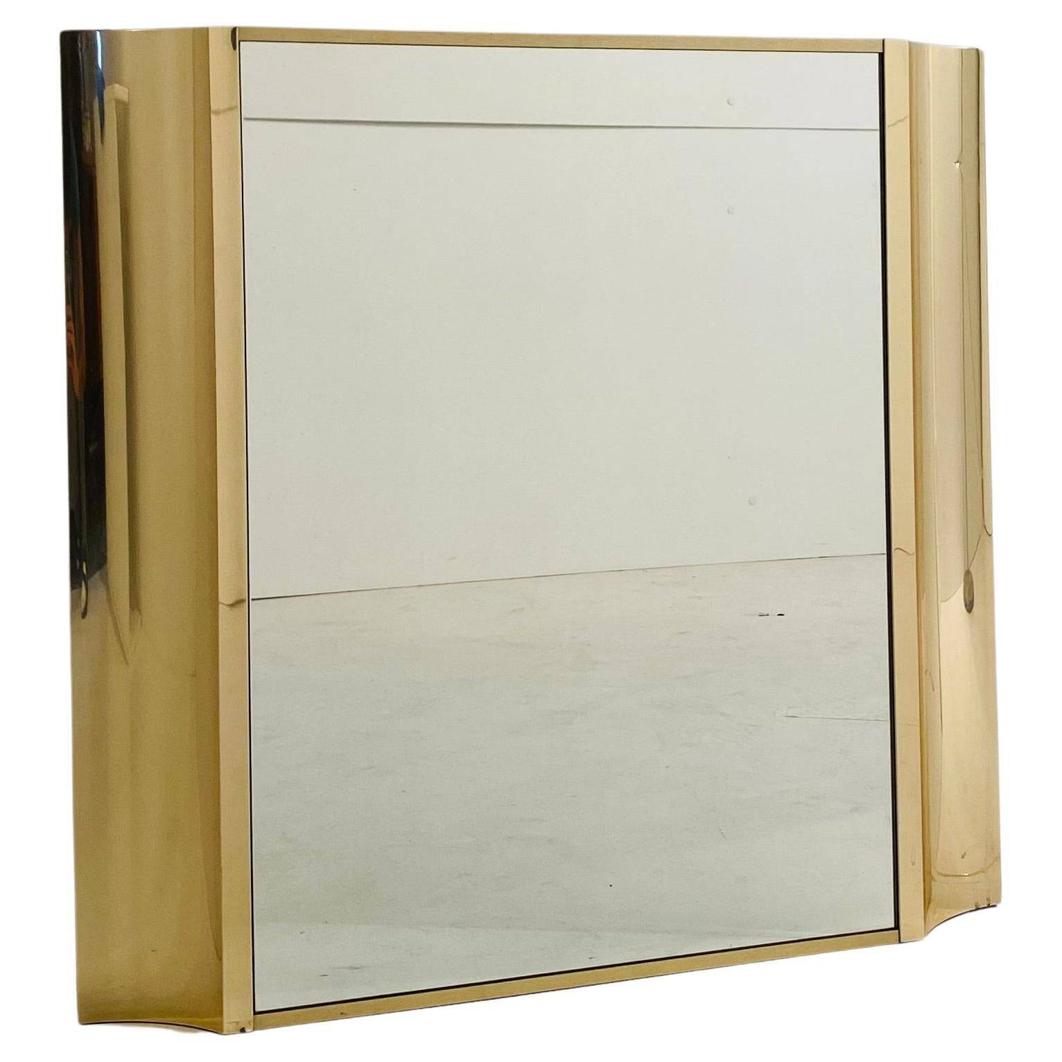 1970s goldenrod wall mirrorc