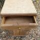 Petit meuble/chevet bois ancien et marbre rose