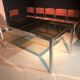 Rectangular table by Milo Baughman and 6 chairs