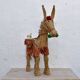 Spanish decorative donkey in raffia carrying two jars - 62 cm high - 1950