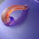 Murano indigo blue blown glass amphora shaped vase 1980