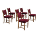 1970s, set of 6 Danish dinning chairs, very good condition, oak wood.