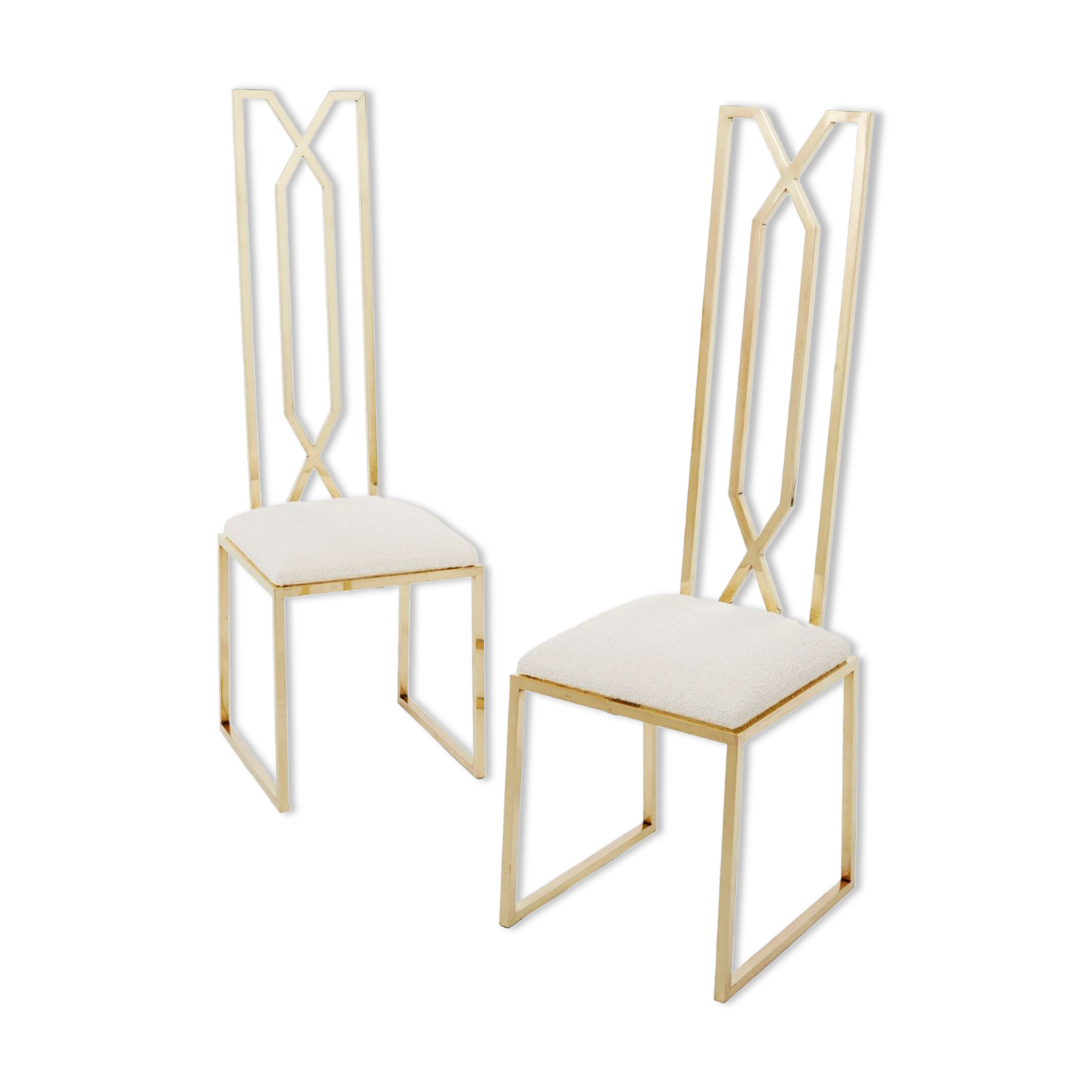 Pair of brass chairs Alain Delon for Jean Charles 1970