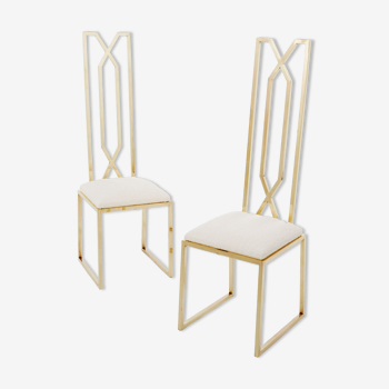 Paire de chaises laiton Alain Delon pour Jean Charles 1970