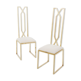 Paire de chaises laiton Alain Delon pour Jean Charles 1970